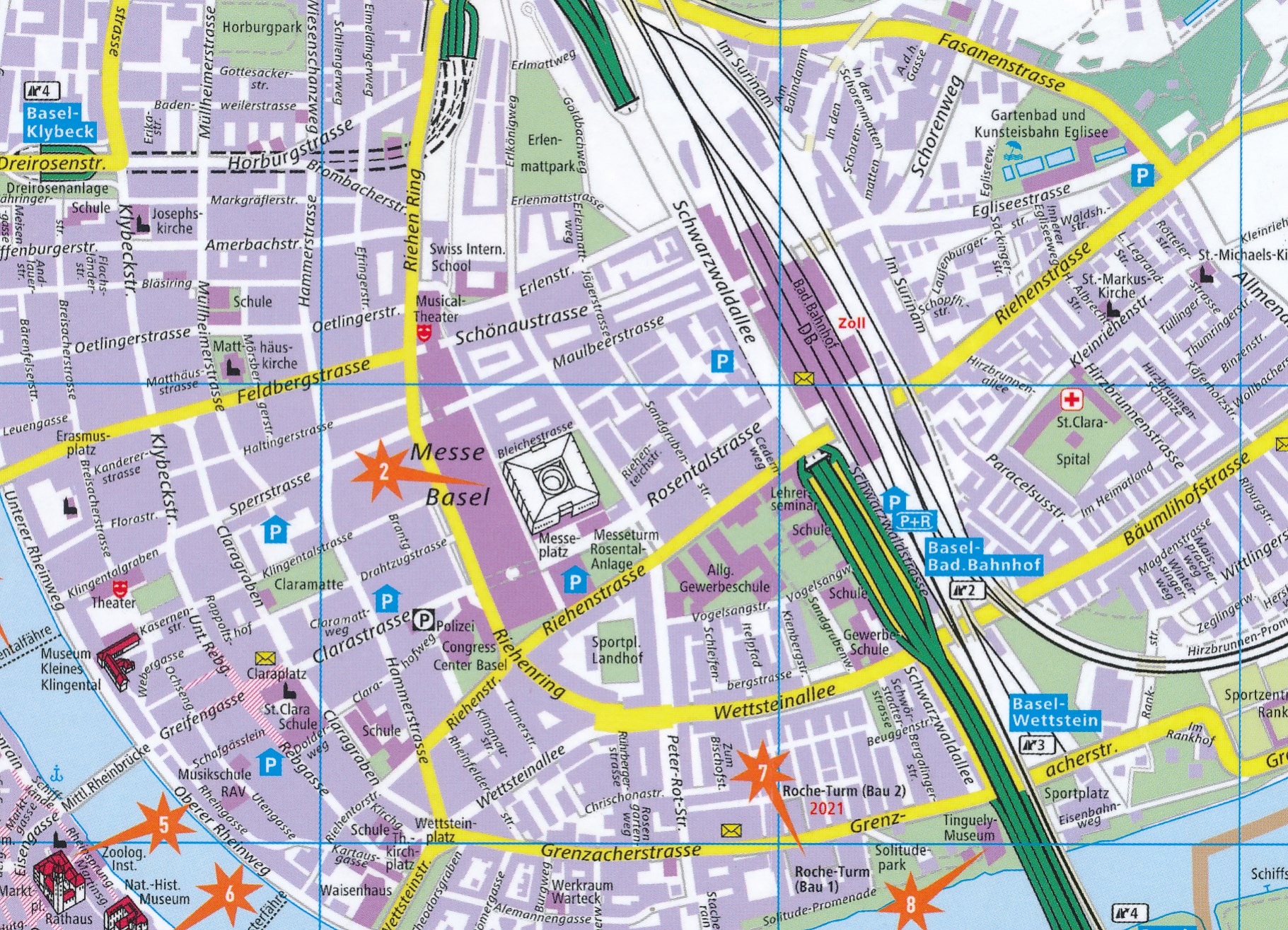 Stadsplattegrond Basel Hallwag 9783828308688 Reisboekwinkel De